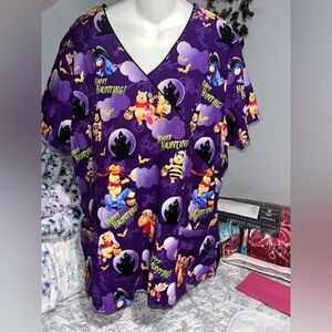 Disney Winnie the Pooh Halloween scrub top
